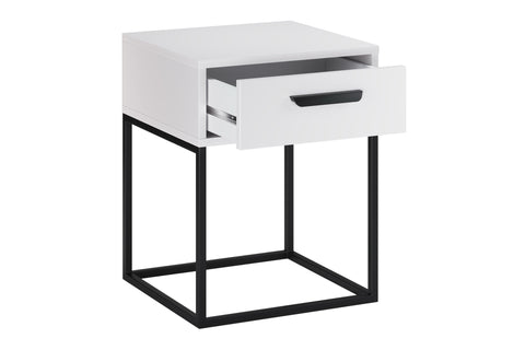 Nachttisch Navira Weiß 40 × 52 × 39 cm mit 1 Schublade – Ansicht 3
