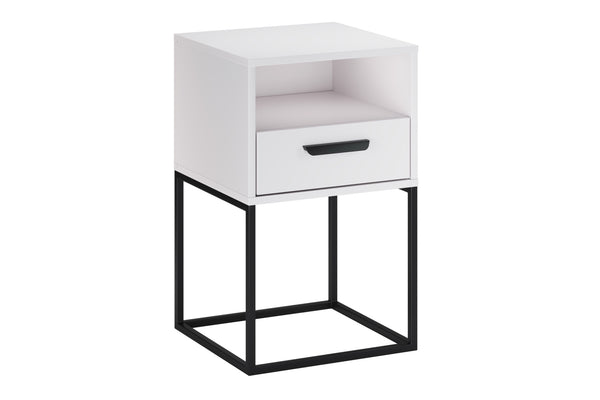 Nachttisch Navira Weiß 40 × 65 × 39 cm mit 1 Schublade