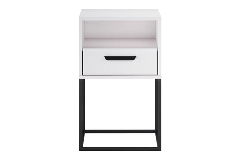 Nachttisch Navira Weiß 40 × 65 × 39 cm mit 1 Schublade – Ansicht 2
