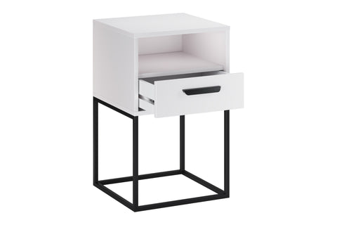 Nachttisch Navira Weiß 40 × 65 × 39 cm mit 1 Schublade – Ansicht 3