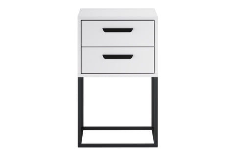 Nachttisch Navira Weiß 40 × 65 × 39 cm mit 2 Schubladen – Ansicht 2