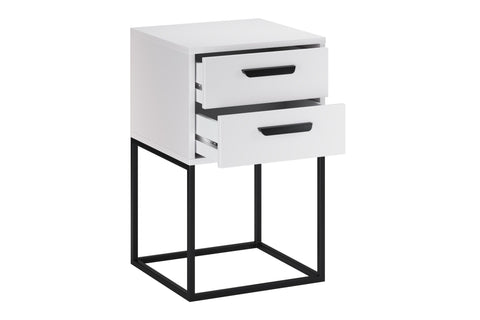 Nachttisch Navira Weiß 40 × 65 × 39 cm mit 2 Schubladen – Ansicht 3