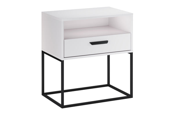 Nachttisch Navira Weiß 60 × 65 × 39 cm mit 1 Schublade