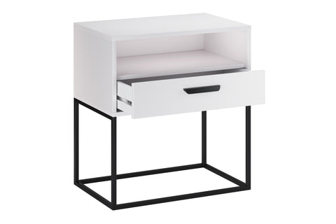 Nachttisch Navira Weiß 60 × 65 × 39 cm mit 1 Schublade – Ansicht 3