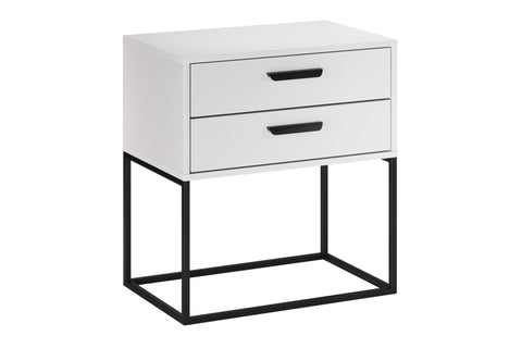 Nachttisch Navira Weiß 60 × 65 × 39 cm mit 2 Schubladen