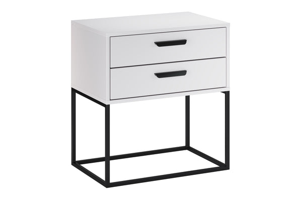 Nachttisch Navira Weiß 60 × 65 × 39 cm mit 2 Schubladen