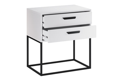 Nachttisch Navira Weiß 60 × 65 × 39 cm mit 2 Schubladen – Ansicht 3