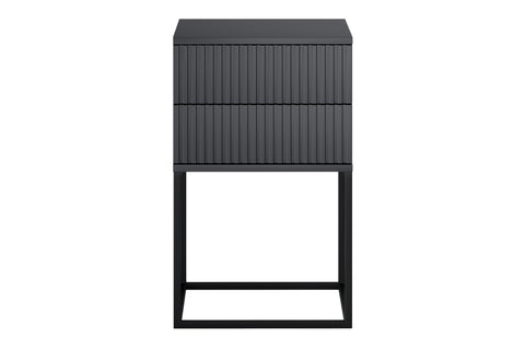 Nachttisch Spella Anthrazit 40 × 65 × 39 cm mit 2 Schubladen – Ansicht 2