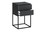 Nachttisch Spella Anthrazit 40 × 65 × 39 cm mit 2 Schubladen – Ansicht 3