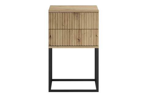 Nachttisch Spella Artisan Eiche 40 × 65 × 39 cm mit 2 Schubladen – Ansicht 2