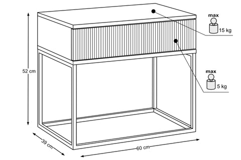 Nachttisch Spella Artisan Eiche 60 × 52 × 39 cm – Ansicht 4