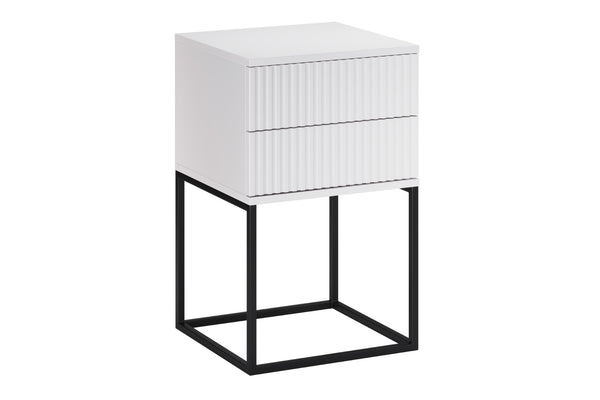 Nachttisch Spella Weiß 40 × 65 × 39 cm mit 2 Schubladen