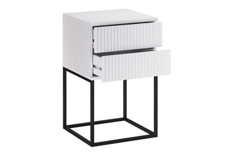 Nachttisch Spella Weiß 40 × 65 × 39 cm mit 2 Schubladen – Ansicht 3