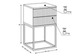 Nachttisch Spella Weiß 40 × 65 × 39 cm mit 2 Schubladen – Ansicht 4
