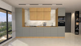 Nexa Küchenzeile KÜ04-L – Woodline & Beige  – 420 cm – Modernes Küchensystem mit durchdachter Stauraumlösung