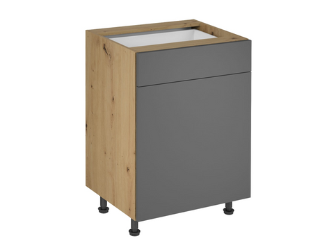Nexa Küchenmöbel-Set – grifflos mit Push-to-Open – Woodline / Schwarz Metallic – Ansicht 2