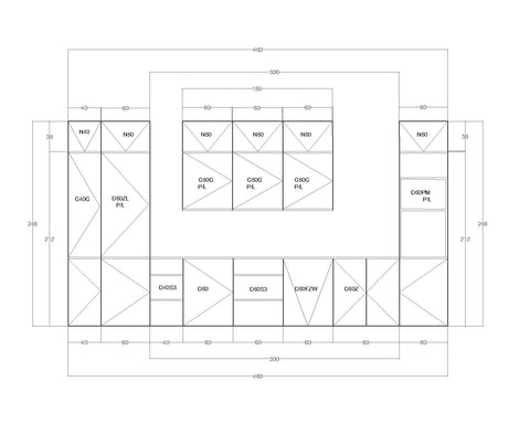 Küchenplan – Maßbild mit Bemaßung der Küchenzeile