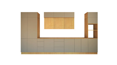 Nexa Küchenmöbel-Set KÜ-LN-003 – 460 cm – Beige & Woodline – Ansicht 2