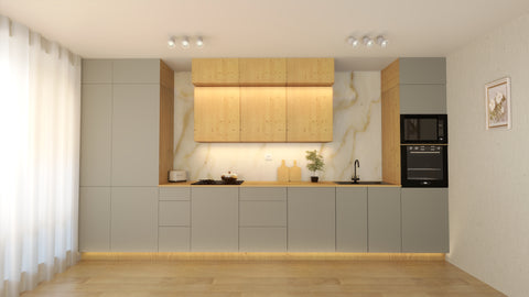 Nexa Küchenmöbel-Set KÜ-LN-003 – 460 cm – Woodline & Beige