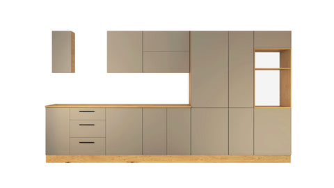 Nexa Küchenzeile KÜ-LN-001 – Modernes Design in Beige Matt mit maximalem Stauraum – Ansicht 2