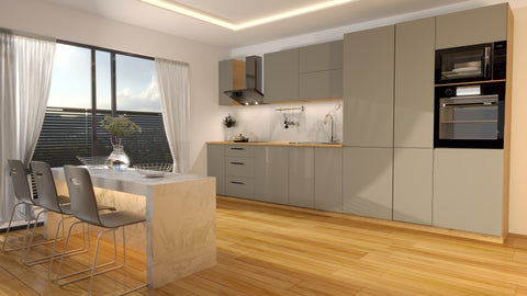 Nexa Küchenzeile KÜ-LN-001 – Modernes Design in Beige Matt mit maximalem Stauraum – Ansicht 4