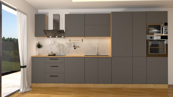 Nexa Küchenzeile KÜ-LN-001 in Grau Matt