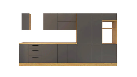 Nexa Küchenzeile KÜ-LN-001 – Modernes Design in Grau Matt mit maximalem Stauraum – Ansicht 2