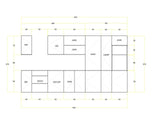 Nexa Küchenzeile KÜ-LN-001 – Modernes Design in Grau Matt mit maximalem Stauraum – Maßbild (Küchenplan)