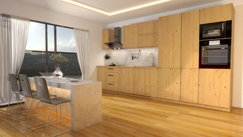 Nexa Küchenzeile KÜ-LN-001 – Modernes Design in Woodline mit maximalem Stauraum – Ansicht 4