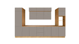Nexa Küchenzeile KÜ-LN-004 – Beige – 420 cm – Modernes Küchensystem mit durchdachter Stauraumlösung – Ansicht 2