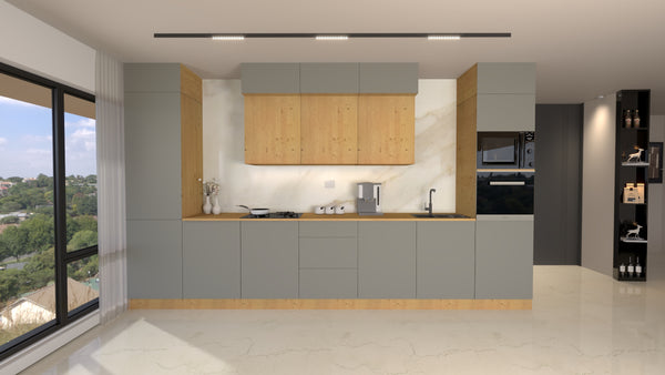 Nexa Küchenzeile KÜ-LN-004 – Beige & Woodline