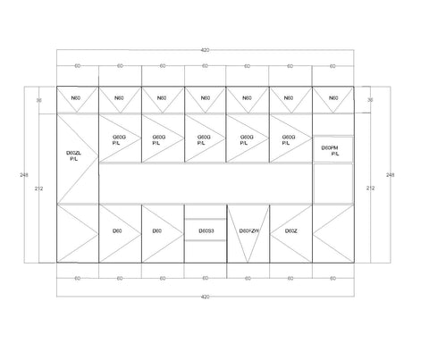 Küchenplan – Maßbild mit Bemaßung der Küchenzeile