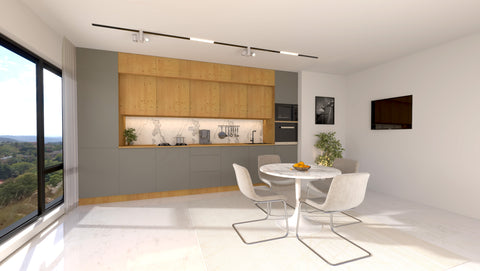 Nexa Küchenzeile KÜ-LN-005 – Woodline & Beige – 420 cm – Ansicht 3