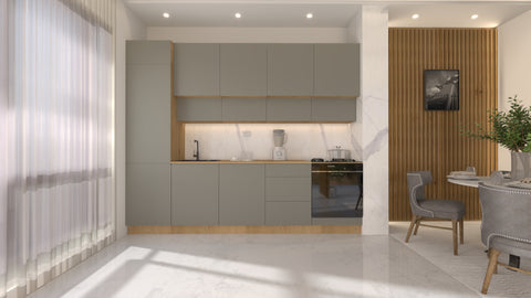 Nexa Küchenzeile KÜ-LN-006 – Beige – 300 cm