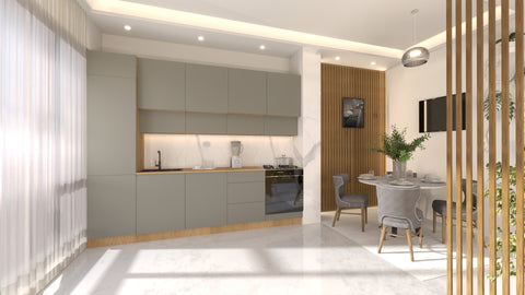 Nexa Küchenzeile KÜ-LN-006 – Beige – 300 cm – Ansicht 3