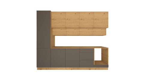 Nexa Küchenzeile KÜ-LN-006 – Woodline & Grau – 300 cm – Ansicht 2