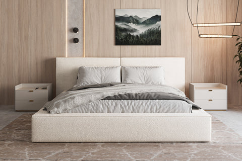 Polsterbett 06 Bouclé – Arena – Modernes Bett mit Bettkasten und Metall-Lattenrost – Ansicht 2