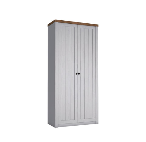 Portivo Kleiderschrank 2-türig mit Kleiderstange – skandinavisches Design
