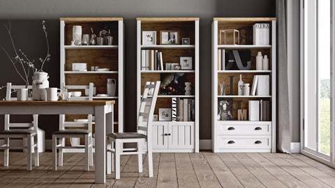 Portivo Stilvoller Schreibtisch im Landhausstil mit Stauraum und 4 Schubladen – Ansicht 3