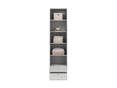Rosello Eleganter Kleiderschrank mit 1 Tür und 2 Schubladen – Stilvoll und Platzsparend in Weiß – Ansicht 4