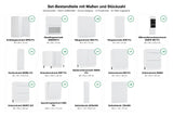 Set-Bestandteile mit Maßen und Stückzahl – Küchenzeile – KS27-G390x260 – Zivora Hellgrau