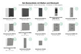 Set-Bestandteile mit Maßen und Stückzahl – Küchenzeile KS29-G390x260 – Kendro & Morvex Grau