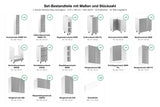 Set-Bestandteile mit Maßen und Stückzahl – L-Küche Velmora Grau Hochglanz – 270 × 240 cm – K94-G270
