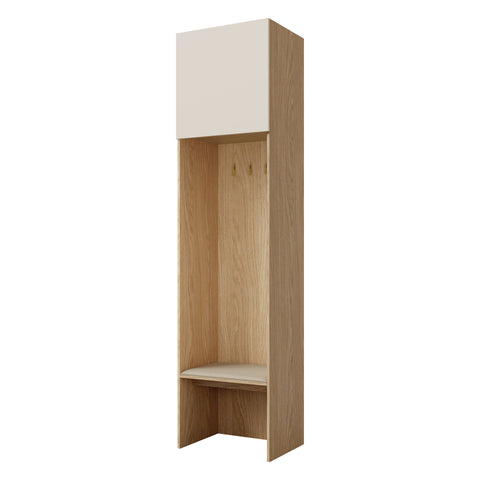 Soreno Garderobenregal mit Sitzbank (Anbauelement) in Frühlingseiche / Macadamia