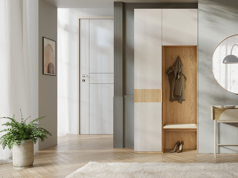 Soreno Garderobenregal mit Sitzbank (Anbauelement) in Frühlingseiche / Macadamia – Ansicht 3