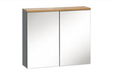 Spiegelschrank Balvina Grau 80 × 70 × 20 cm mit 2 Türen