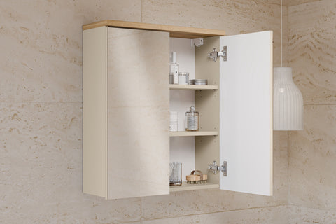Spiegelschrank Balvina Kaschmir matt 60 × 70 × 20 cm mit 2 Türen – Ansicht 6