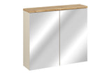 Spiegelschrank Balvina Kaschmir matt 80 × 70 × 20 cm mit 2 Türen