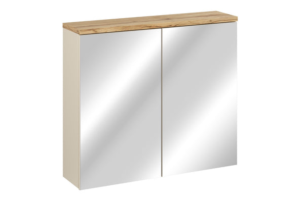 Spiegelschrank Balvina Kaschmir matt 80 × 70 × 20 cm mit 2 Türen