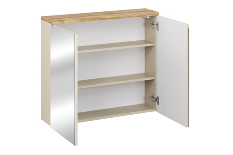 Spiegelschrank Balvina Kaschmir matt 80 × 70 × 20 cm mit 2 Türen – Ansicht 3